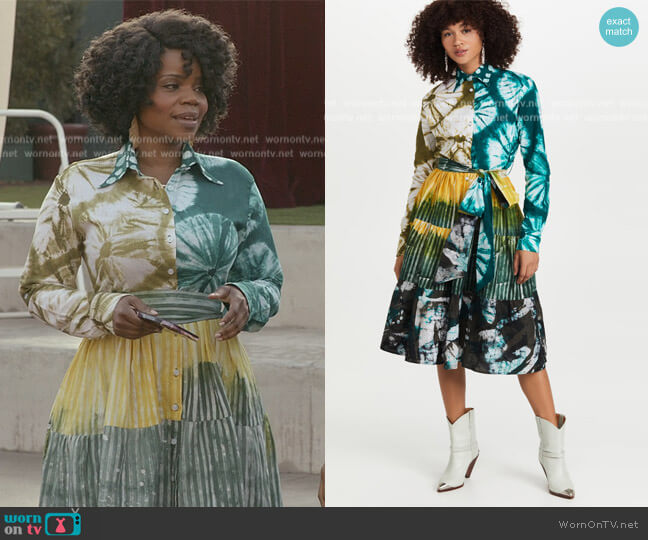Studio 189 Tiered Shirt Dress worn by Amara Patterson (Kelly Jenrette) on All American Homecoming