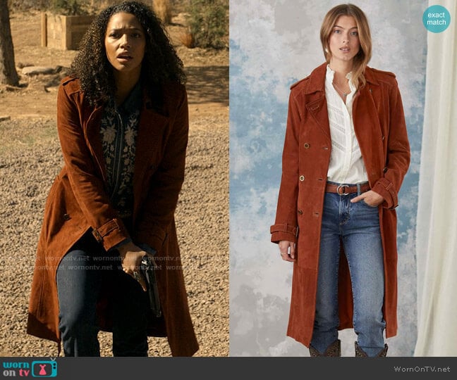 Sundance Araminta Suede Coat worn by Cassie Dewell (Kylie Bunbury) on Big Sky