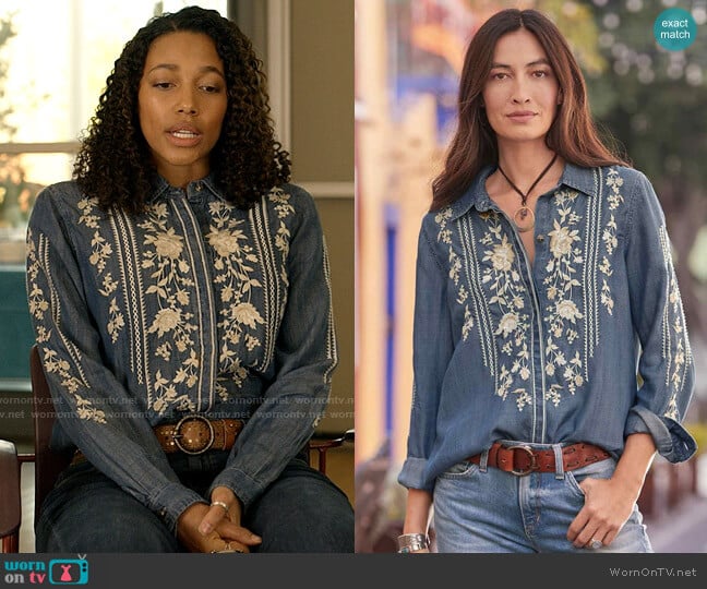 Driftwood Auger Falls Shirt worn by Cassie Dewell (Kylie Bunbury) on Big Sky