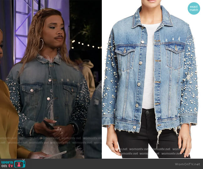 Sunset & Spring Embellished Denim Jacket worn by Nathanial Hardin (Rhoyle Ivy King) on All American Homecoming