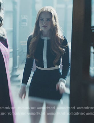 Cheryl’s black contrast trim cardigan on Riverdale