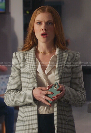 Taylor’s grid check coat on 9-1-1