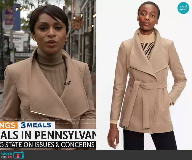 Ted Baker Rosess Coat worn by Jericka Duncan on CBS Mornings