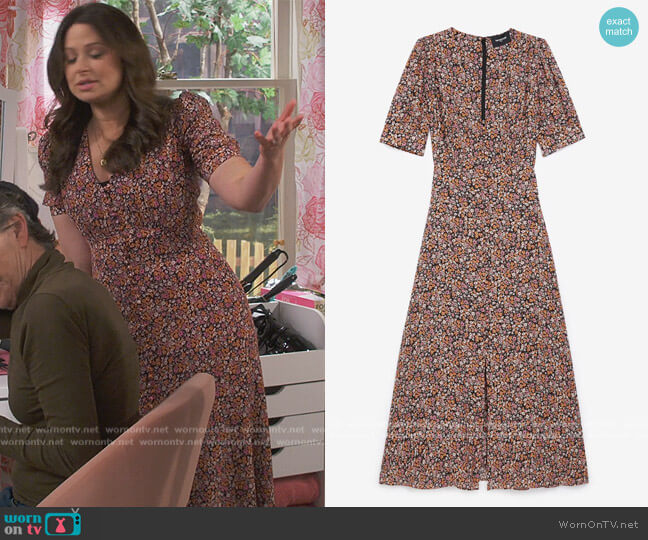 The Kooples Long Printed Dress worn by Jen (Katie Lowes) on How We Roll