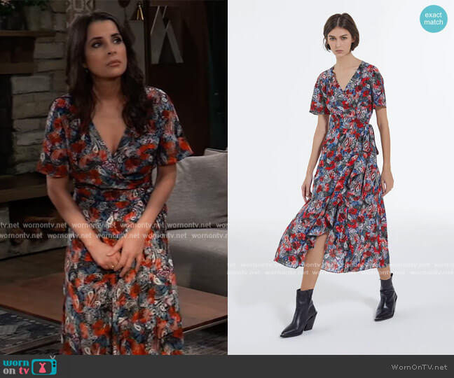 The Kooples Long Floral Dress worn by Sam McCall (Kelly Monaco) on General Hospital