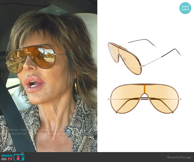 Tom Ford Mack 137mm Shield Sunglasses worn by Lisa Rinna on The Real Housewives of Beverly Hills