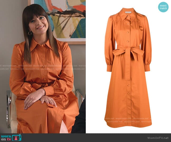 Tory Burch Belted Midi Shirt Dress