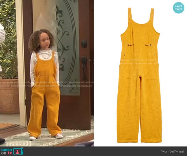 Truce Kids' Wide Leg Cotton Overalls worn by Alice Baxter (Mykal-Michelle Harris) on Ravens Home