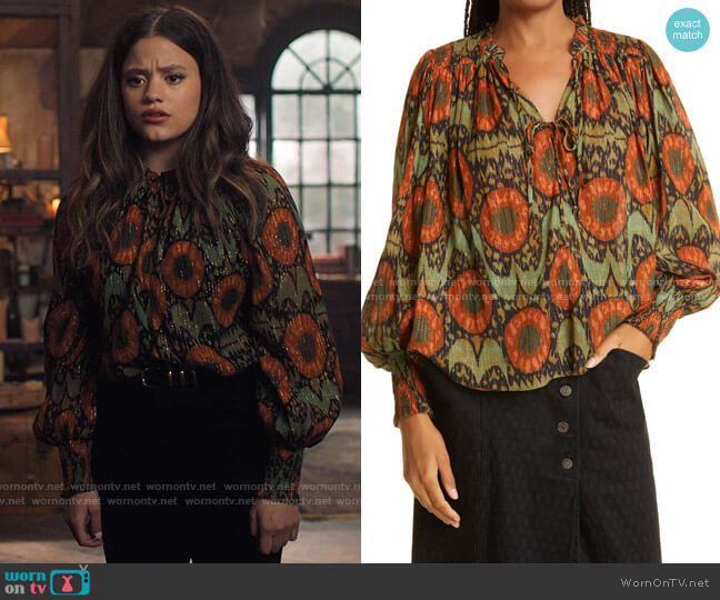 Ulla Johnson Anita Blouse worn by Maggie Vera (Sarah Jeffery) on Charmed
