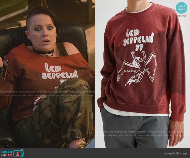 Urban Outfitters Led Zeppelin ’77 Vintage Wash Crew Neck Sweatshirt