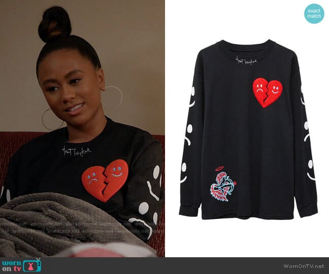 Valas Heartbreaker Tee worn by Keisha (Netta Walker) on All American Homecoming