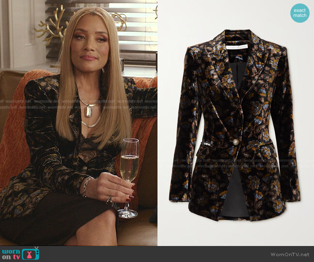 Veronica Beard Long And Lean Dickey Jacket worn by Dominique Deveraux (Michael Michele) on Dynasty