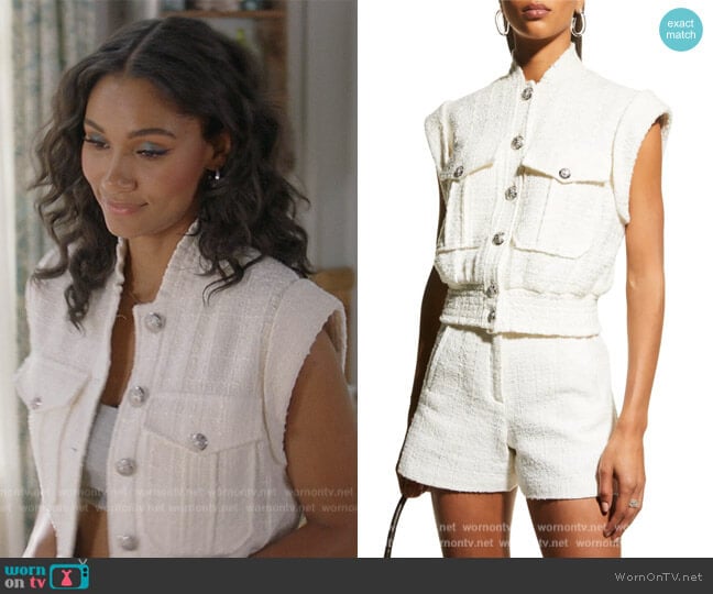 Veronica Beard Anastasia Vest worn by Layla Keating (Greta Onieogou) on All American