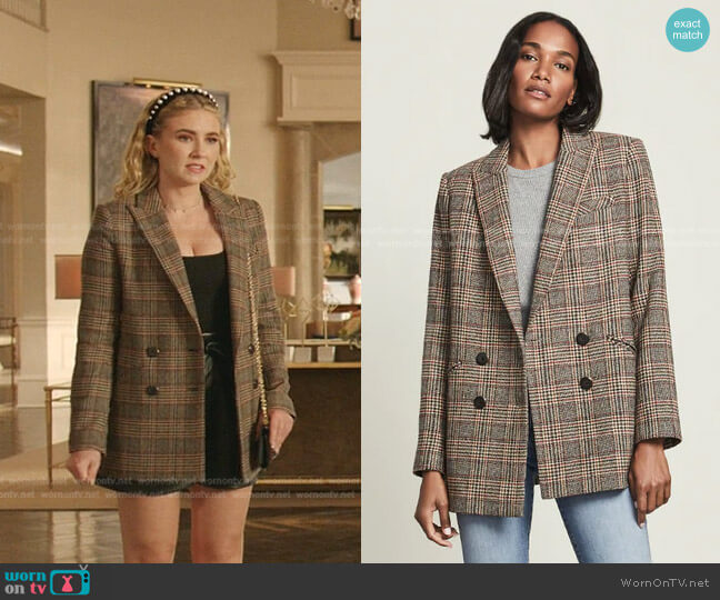 Veronica Beard Oria Dickey Jacket worn by Amanda Carrington (Eliza Bennett) on Dynasty