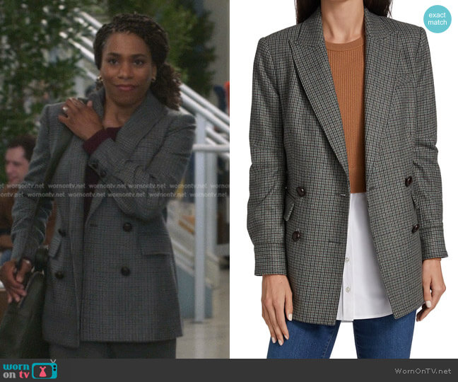 Veronica Beard Pyle Dickey Jacket worn by Maggie Pierce (Kelly McCreary) on Greys Anatomy