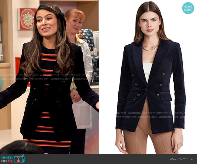 Veronica Beard Gaya Dickey Jacket W/ Elbow Patch worn by Carly Shay (Miranda Cosgrove) on iCarly
