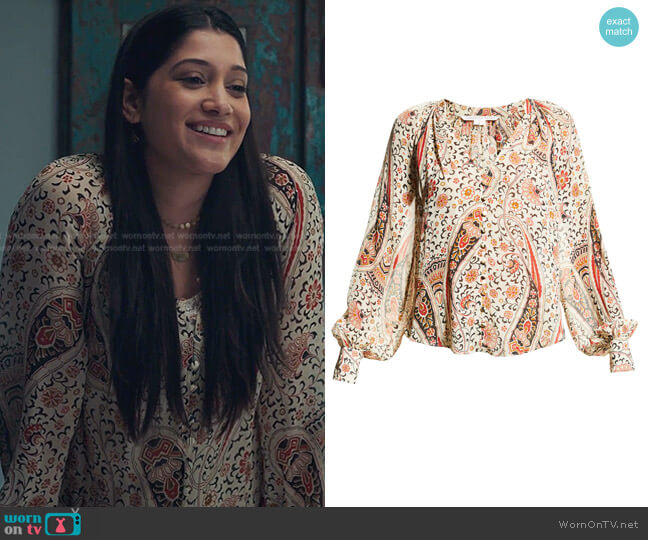 Veronica Beard Marion Top worn by Padma (Aneesha Joshi) on The Resident