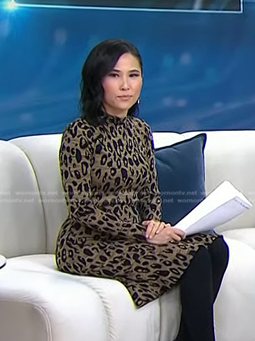 Vicky’s brown leopard mini dress on Today