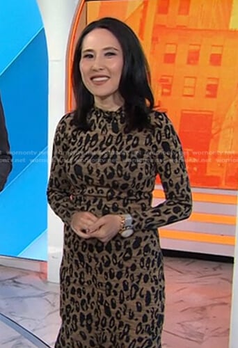 Vicky’s brown leopard mini dress on Today