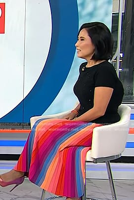 Vicky’s rainbow striped knit skirt on Today