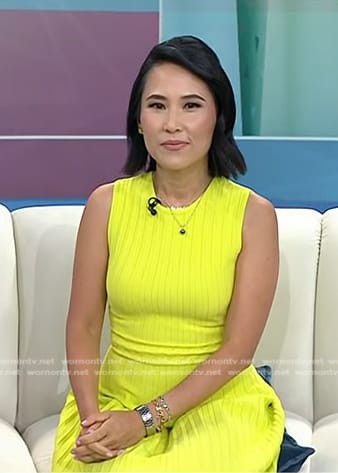 Vicky Nguyen’s yellow sleeveless ribbed dress on Today