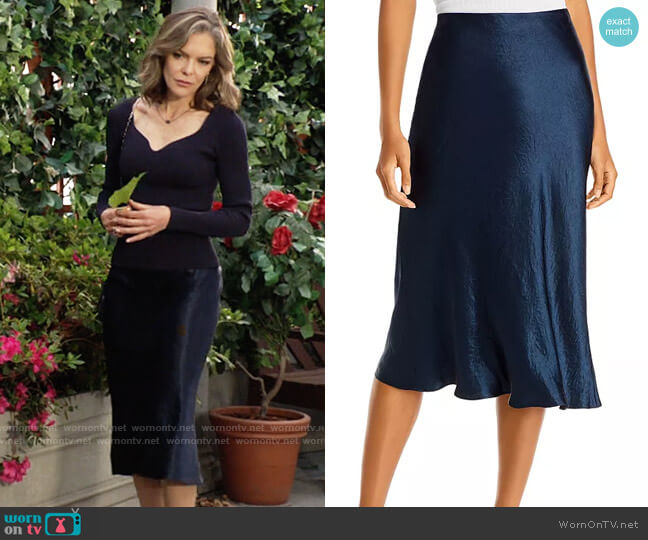Vince Satin Slip Skirt worn by Diane Jenkins (Susan Walters) on The Young and the Restless