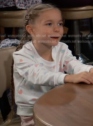 Violet’s star print sweatshirt on General Hospital
