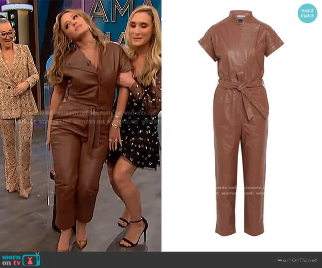 Walter Baker Chelsea cropped belted leather jumpsuit