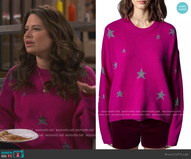 Zadig and Voltaire Markus Stars Sweater worn by Jen (Katie Lowes) on How We Roll