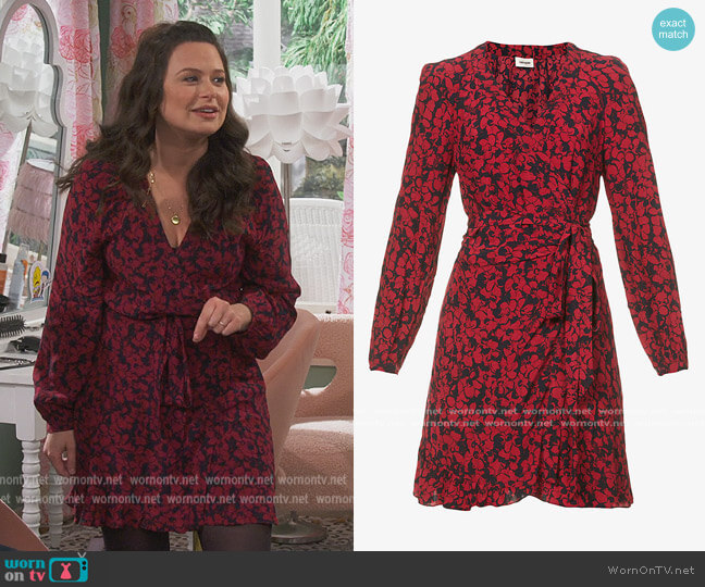 Zadig & Voltaire Russo floral-print woven mini dress worn by Jen (Katie Lowes) on How We Roll