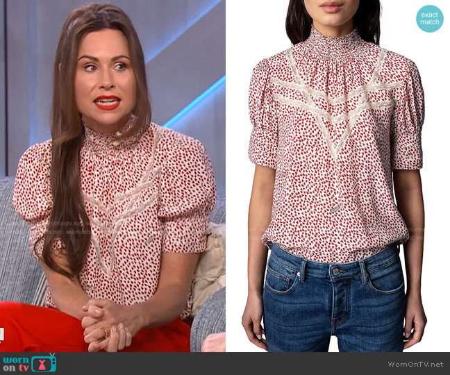 Zadig & Voltaire Tupelo Smart Hearts Blouse