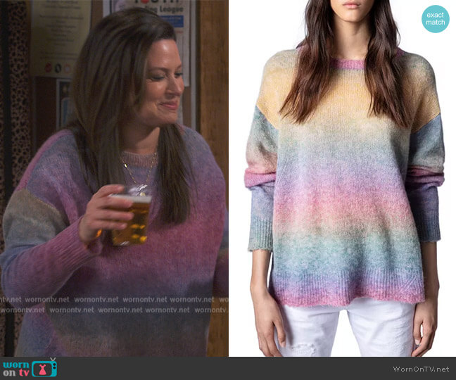 Zadig and Voltaire Sunday Multi Color Sweater worn by Jen (Katie Lowes) on How We Roll