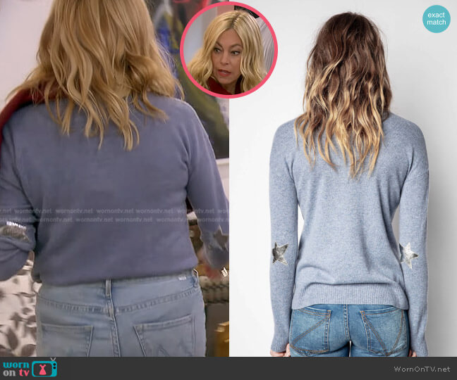Zadig & Voltaire Vivi Star-Patch Cashmere Sweater worn by Sutton Stracke on The Real Housewives of Beverly Hills