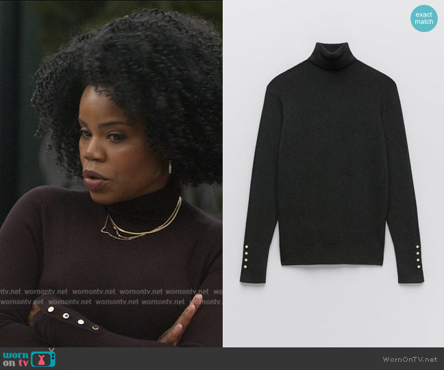 Zara Basic Turtleneck Sweater worn by Amara Patterson (Kelly Jenrette) on All American Homecoming