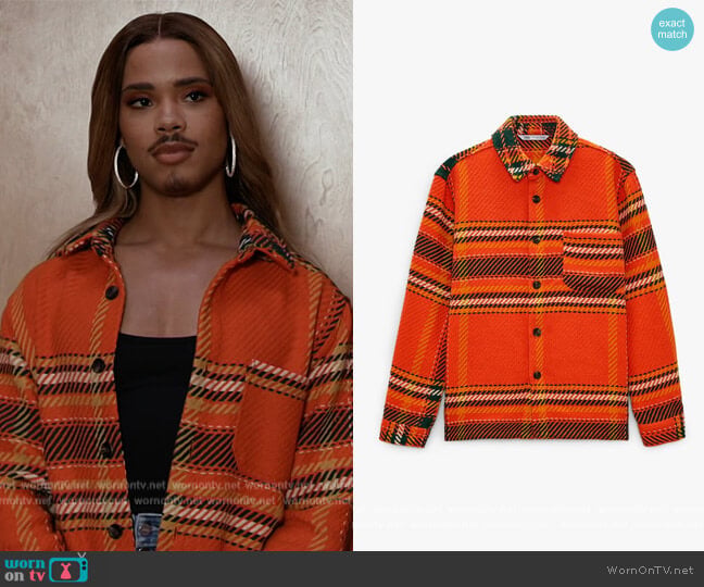 Zara Plaid Overshirt worn by Nathanial Hardin (Rhoyle Ivy King) on All American Homecoming