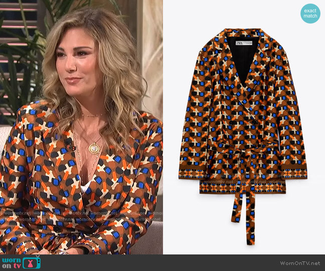 Zara Printed Blazer with Belt