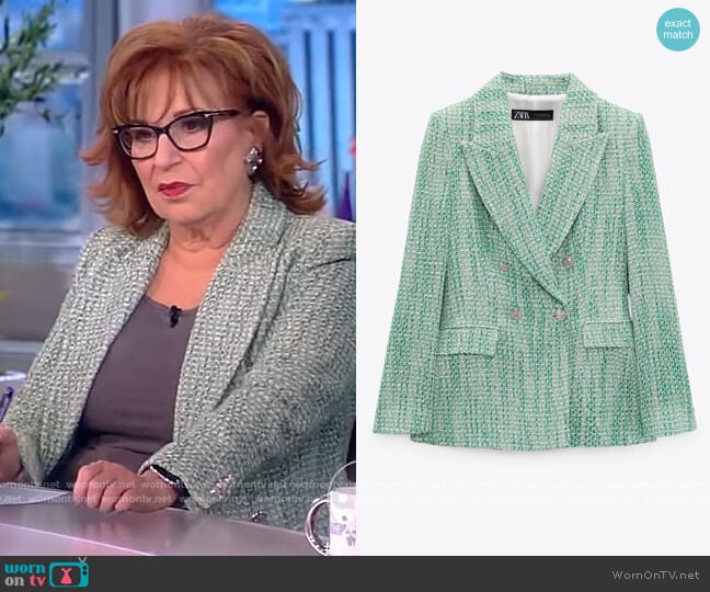 Zara Textured Double Breasted Blazer worn by Joy Behar on The View