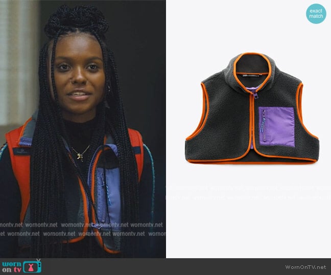 Zara Fleece Waist Coat worn by Naomi McDuffie (Kaci Walfall) on Naomi
