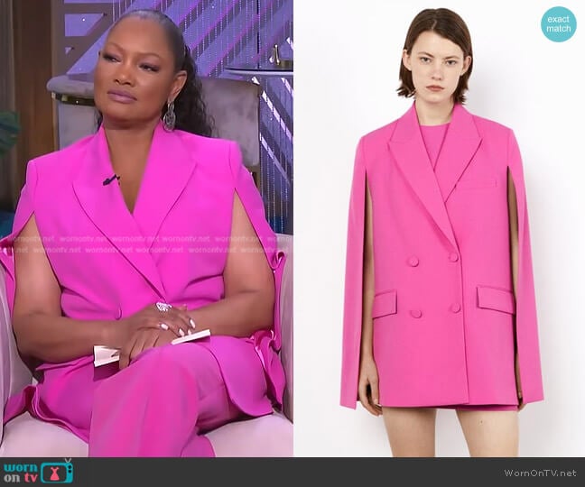 Zara Pocket Cape Blazer worn by Garcelle Beauvais on The Real