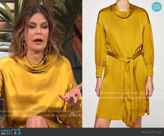 Zara Gold Satin Dress