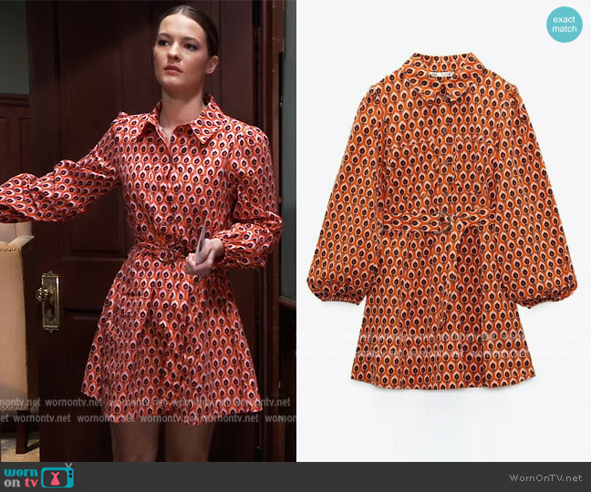 Zara Printed Dress with Belt worn by Esme (Avery Kristen Pohl) on General Hospital