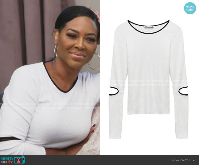 Zara Cutout Sleeve Sweater worn by Kenya Moore on The Real Housewives of Atlanta