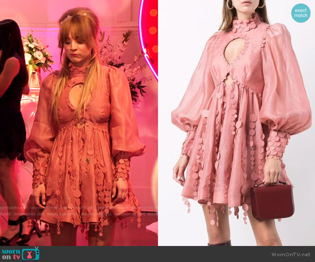 Zimmermann Concert Disc Mini Dress worn by Cassie Bowden (Kaley Cuoco) on The Flight Attendant