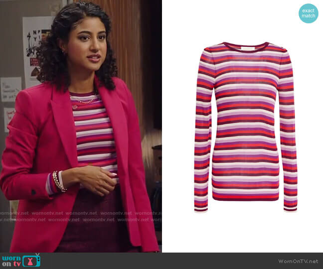 Zimmermann Striped knitted top worn by Mikaela Shaw (Vella Lovell) on Mr Mayor
