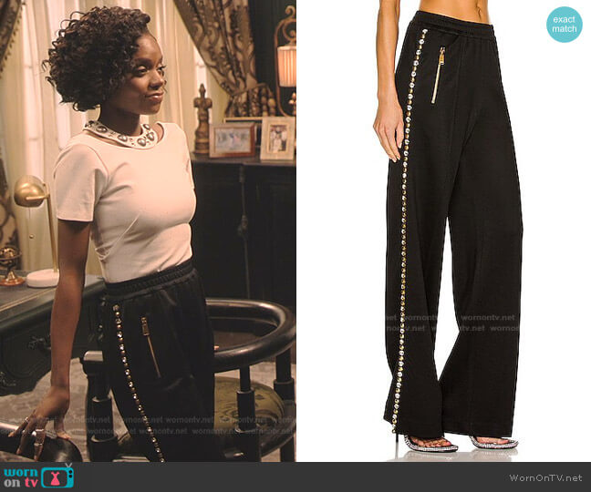 Area Crystal Dome Track Pant worn by Zenzi Fullington (Ashleigh Murray) on Tom Swift