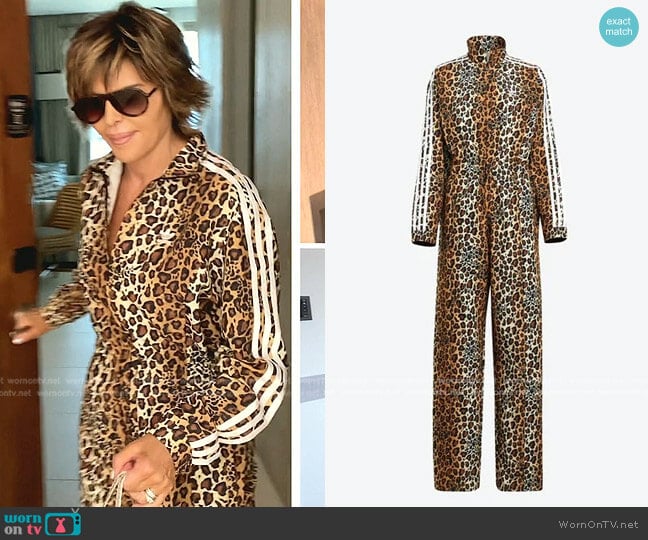 Adidas Leopard Luxe Jumpsuit worn by Lisa Rinna on The Real Housewives of Beverly Hills