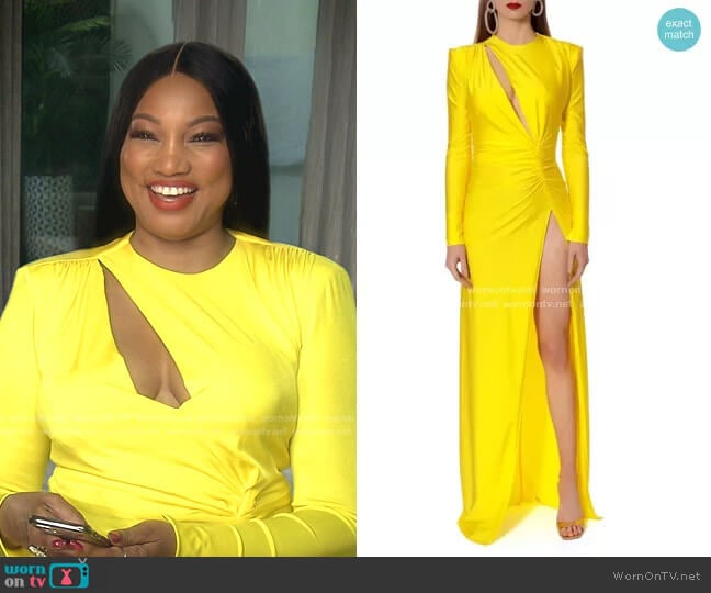 Aggi Adriana Super Yellow Dress worn by Garcelle Beauvais on The Real Housewives of Beverly Hills