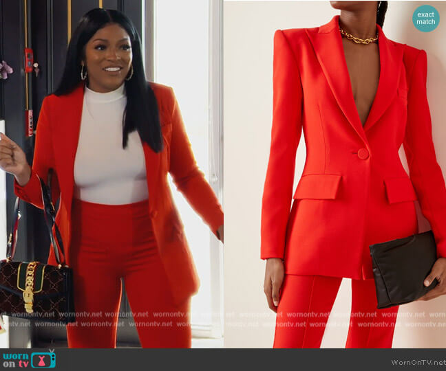 Alex Perry Alex Stretch-Crepe Blazer worn by Drew Sidora on The Real Housewives of Atlanta