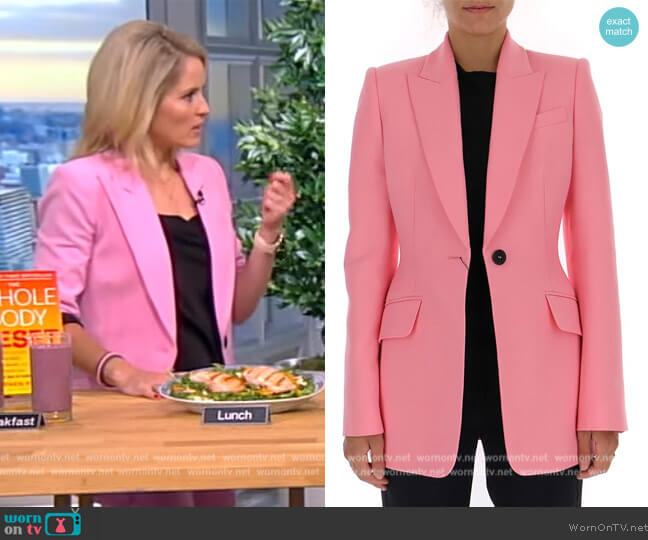Alexander McQueen Tailored Button Blazer worn by Sara Haines on The View
