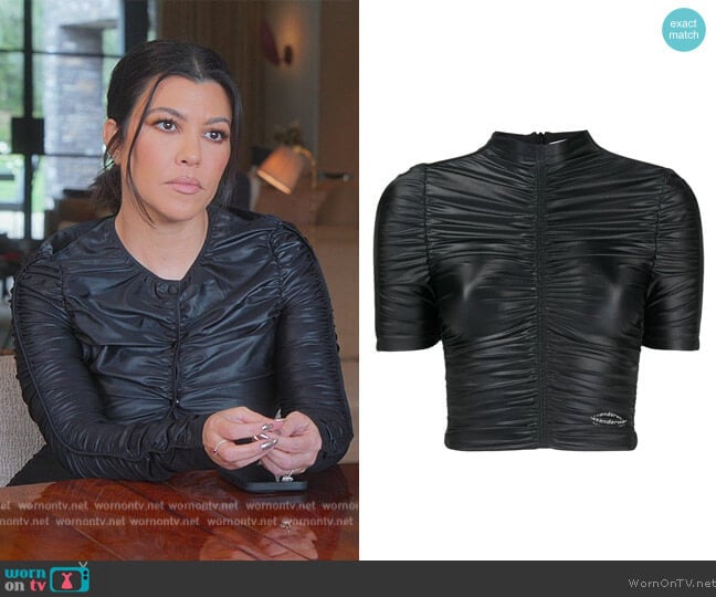 Alexander Wang Ruched stretch-jersey top worn by Kourtney Kardashian (Kourtney Kardashian) on The Kardashians